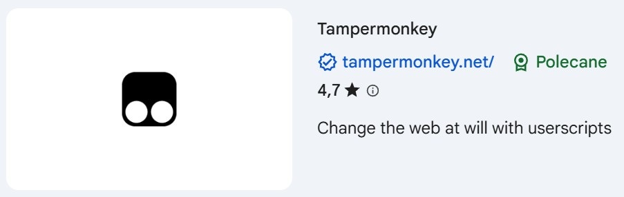 Rozszerzenie Tampermonkey